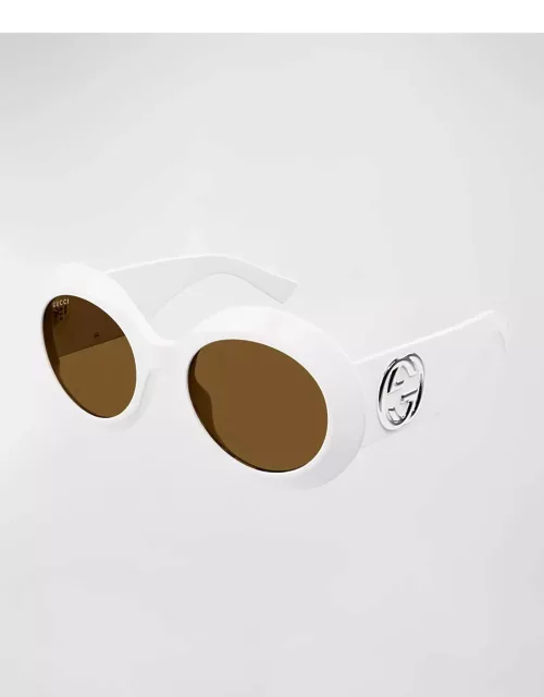 Beveled Acetate Round Sunglasse