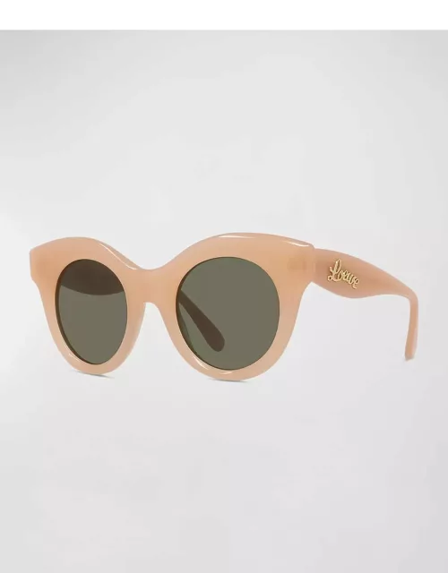 Curved Logo Acetate & Nylon Cat-Eye Sunglasse