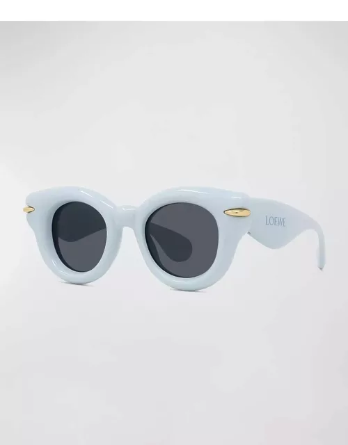 Men's Inflated Acetate-Nylon Round Sunglasse