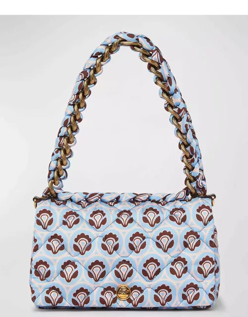 Tessuto Floral Quilted Top-Handle Bag