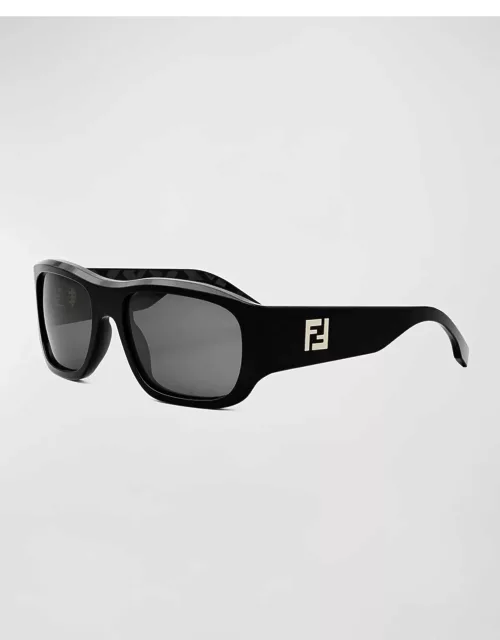 Men's FF Logo Rectangle Sunglasse