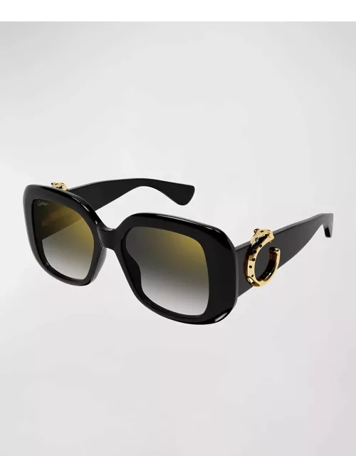 Panther-C Acetate Square Sunglasse