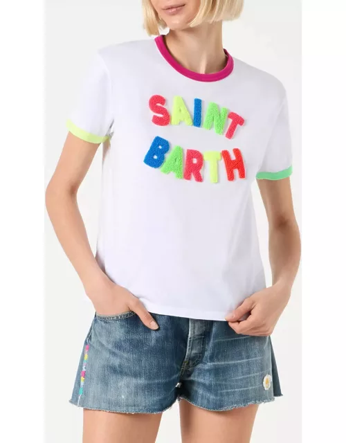 MC2 Saint Barth Woman Cotton T-shirt With St. Barth Embroidery