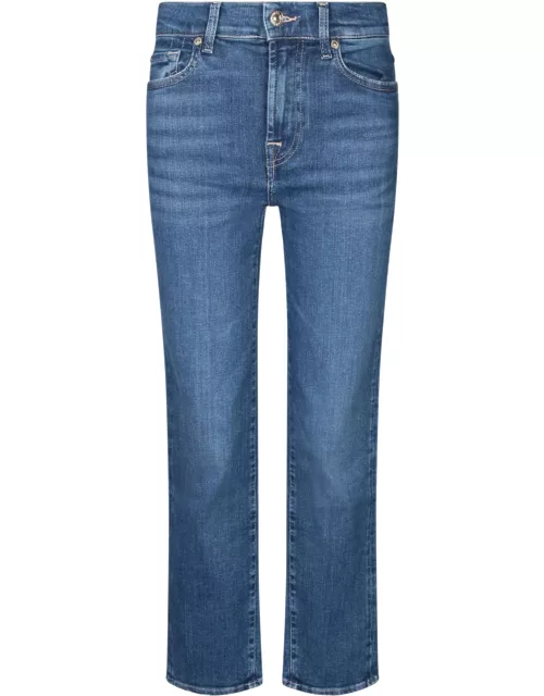 7 For All Mankind Straight Crop Blue Jean
