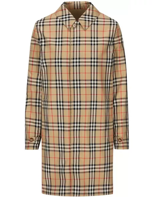 Burberry Checked Single-breasted Coat