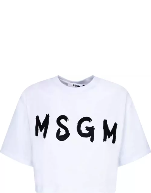 MSGM Graffiti Logo White T-shirt