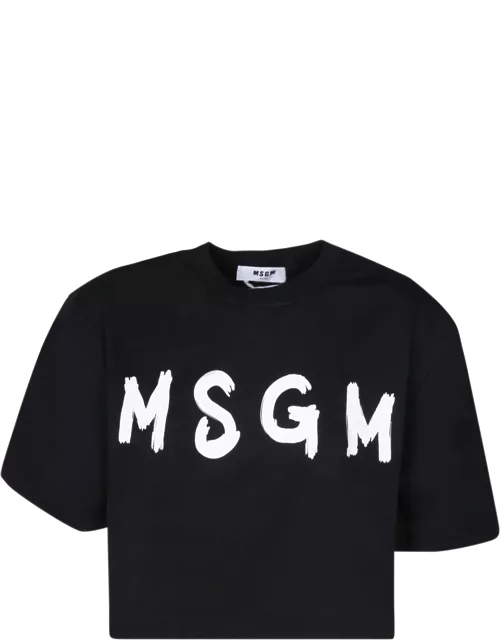 MSGM Graffiti Logo Black T-shirt