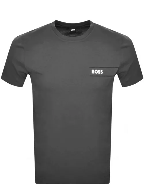 BOSS Lounge Logo T Shirt Grey