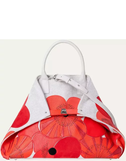 Ai Medium Poppies Patchwork Printed Top-Handle Bag