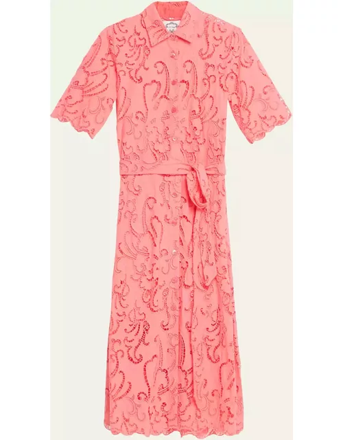 Valerie Lace Shirtdress with Tie Belt