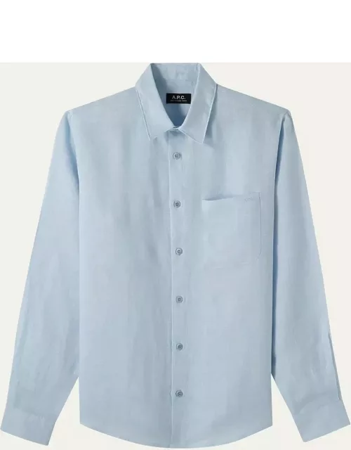 Men's Cassel Linen Button-Down Shirt