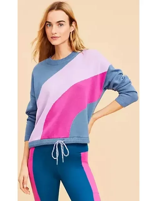 Loft Lou & Grey Wavy Colorblock Drawstring Sweater