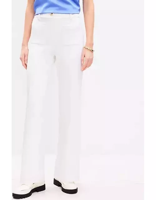 Loft Pintucked Patch Pocket Flare Pants in Doubleface