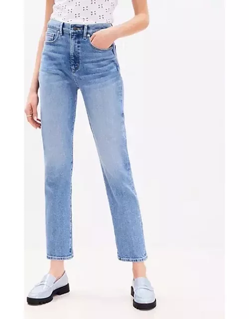 Loft High Rise Slim Jeans in Mid Vintage Wash