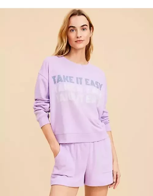 Loft Lou & Grey Take It Easy Cozy Cotton Terry Sweatshirt