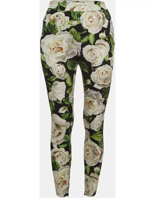 Dolce & Gabbana Multicolor Floral Printed Silk Trousers
