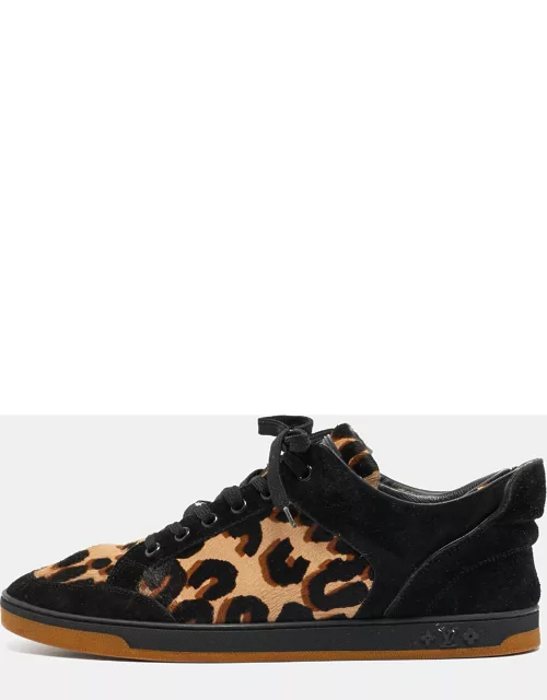 Louis Vuitton Black/Brown Calf Hair and Suede Low Top Sneaker
