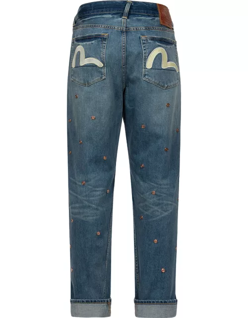 Allover Rivets and Seagull Applique 3D Regular Fit Jean