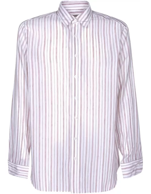 Lardini Ted Striped Brown/white Shirt
