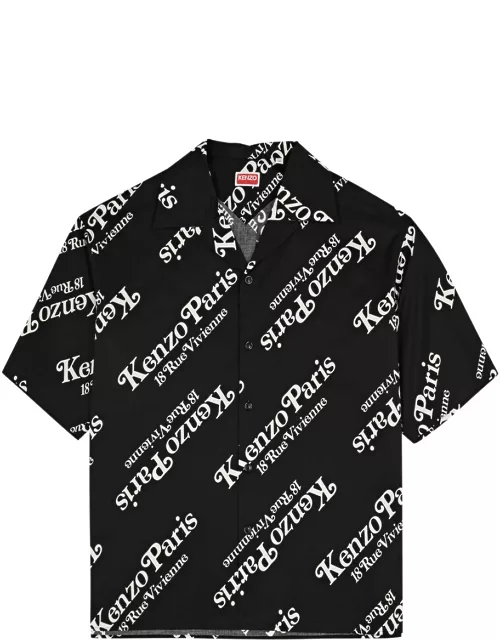 Kenzo Verdy Logo-print Cotton Poplin Shirt - Black