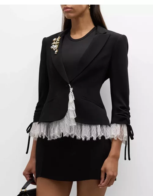 Le Petit Lace and Brooch Roxie Blazer