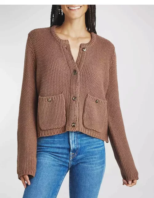 Andrea Patch Pocket Cropped Cardigan