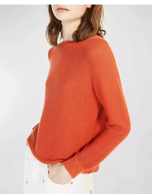 Linz Crewneck Raglan-Sleeve Sweater