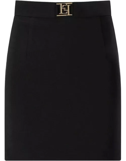 Elisabetta Franchi Logo Plaque Mini Skirt