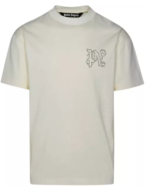 Palm Angels Monogram Embellished Crewneck T-shirt