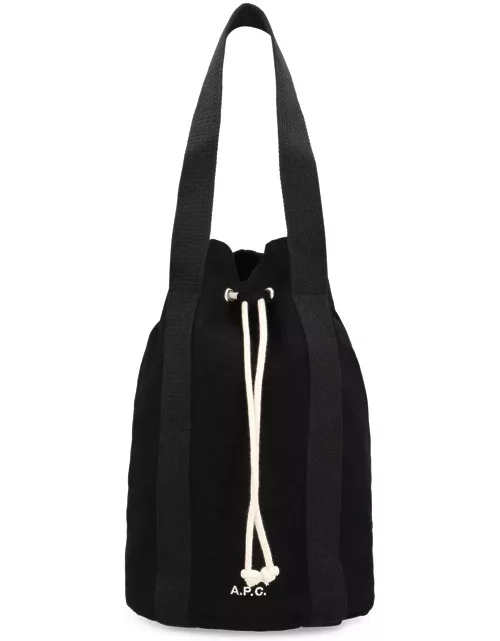 A.P.C. Logo Embroidered Drawstring Tote Bag