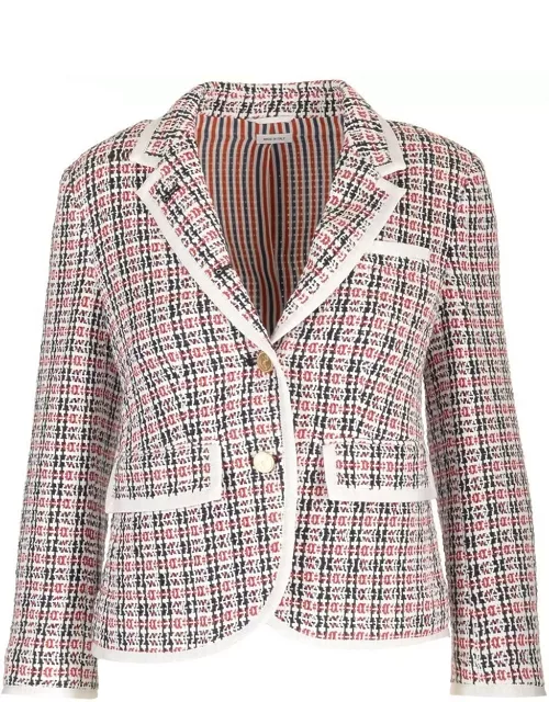 Thom Browne Check-pattern Buttoned Tweed Jacket