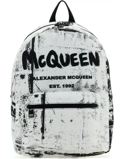 Alexander McQueen Graffiti Logo Printed Backpack