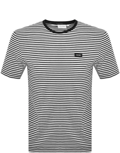 Calvin Klein Logo Stripes T Shirt Black