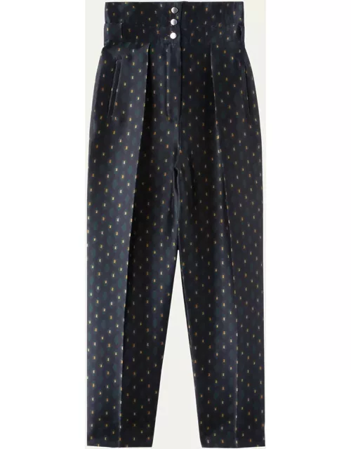 Torrey Abstract Wool Silk Tapered Pant
