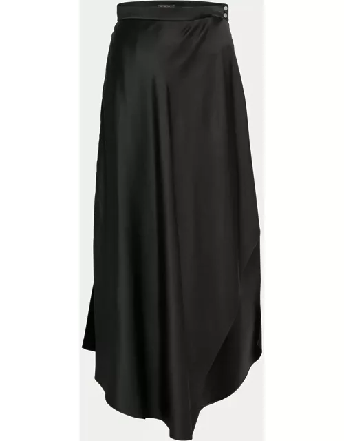 Alin Asymmetric Silk Maxi Skirt