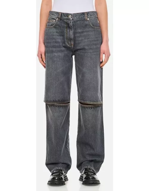 JW Anderson Cut Out Knee Bootcut Jeans Grey