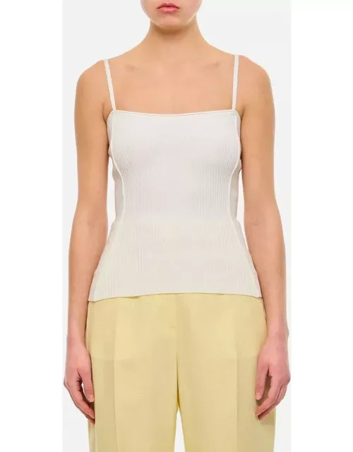 Jacquemus Ribbed Knit Top White
