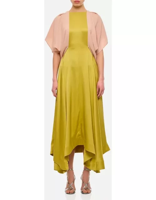 Colville Drape Midi Dress Yellow