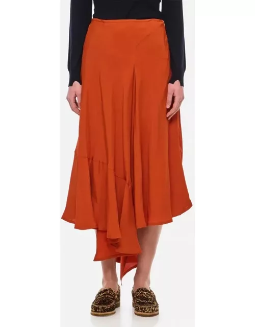 Colville Voulant Midi Skirt Orange