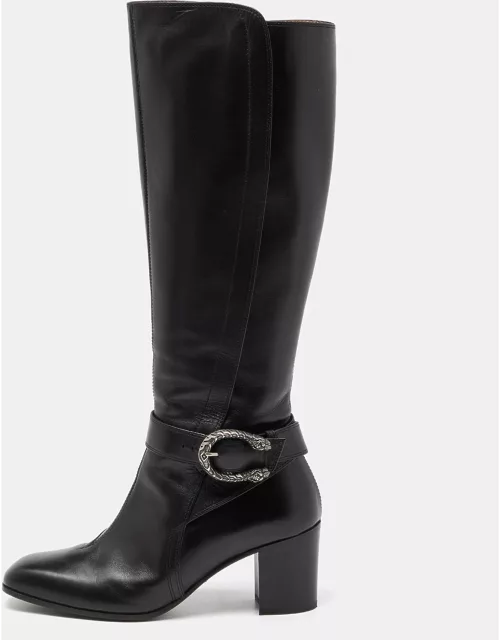 Gucci Black Leather Dionysus Elizabeth Calf Boot