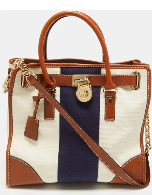 MICHAEL Michael Kors Tricolor Canvas and Leather Large Hamilton North South Tote