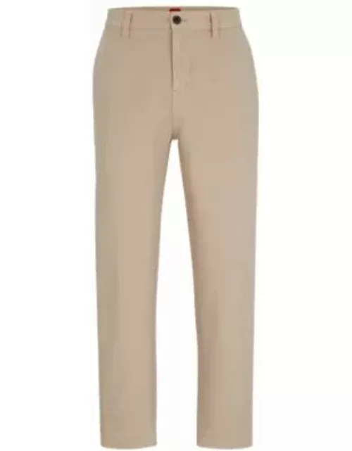 Tapered-fit chinos in cotton gabardine- Beige Men's Casual Pant