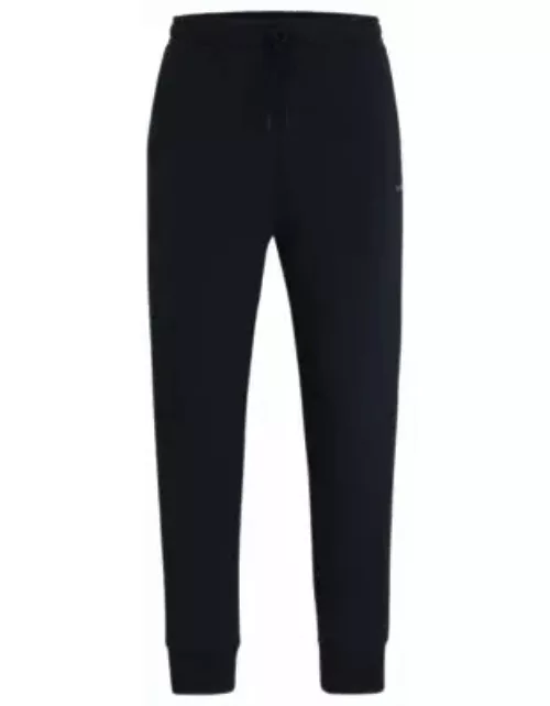 Stretch-cotton tracksuit bottoms with logo print- Dark Blue Men's Jogging Pant