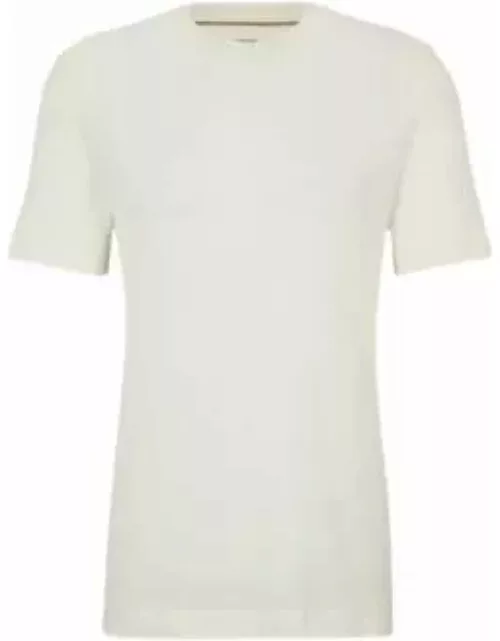 Textured-knit T-shirt in cotton and silk- White Men's T-Shirt
