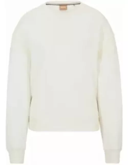 Sweatshirt with embossed logo and knitted tape- White Women's Sweatshirt