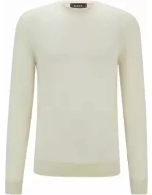 Regular-fit sweater in wool, silk and cashmere- White Men's Sweater
