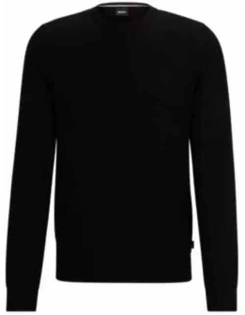 Graphic-jacquard sweater in a virgin-wool blend- Black Men's Sweater