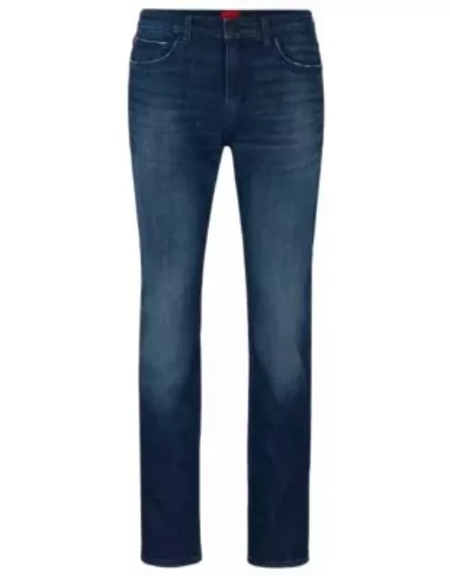 Slim-fit jeans in blue stretch denim- Dark Blue Men's Jean