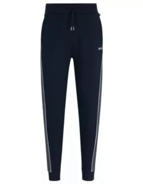 Tracksuit bottoms with embroidered logo- Dark Blue Men's Loungewear