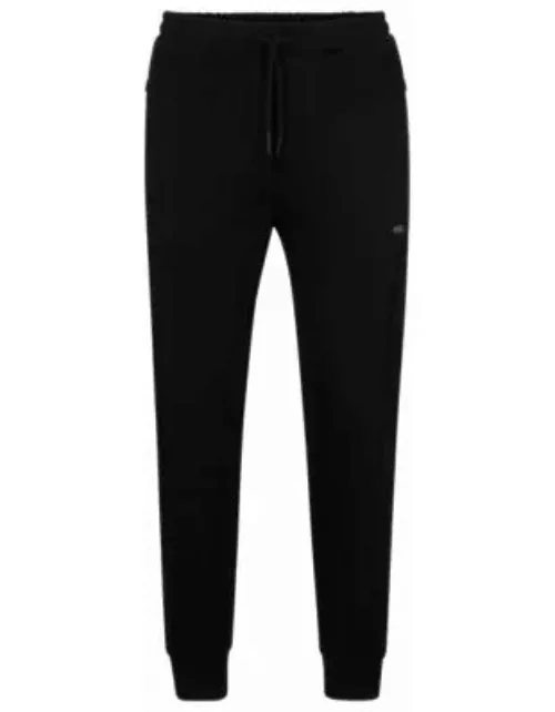 Cotton-blend tracksuit bottoms with HD logo print- Black Men's Jogging Pant